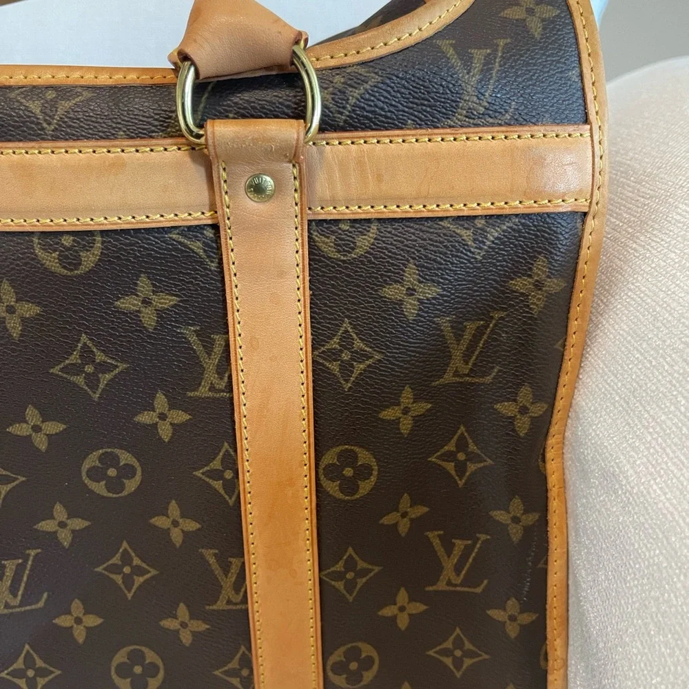 Authentic Louis Vuitton Sac Chien 40 Dog Carrier Monogram Pet Purse